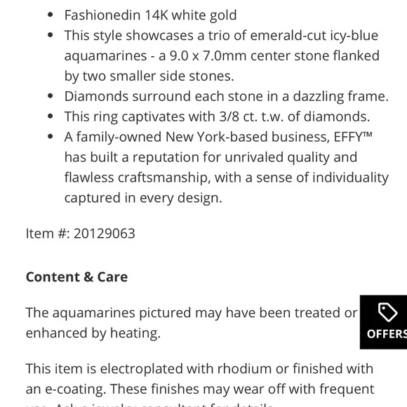 Effy Aquamarine Diamond ring - Picture 5 of 9